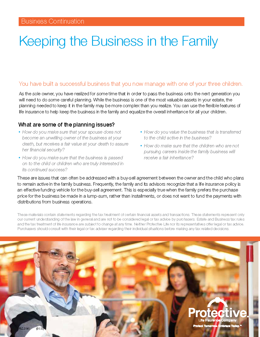 Protective-Keeping the Business in the Family Consumer Flyer
