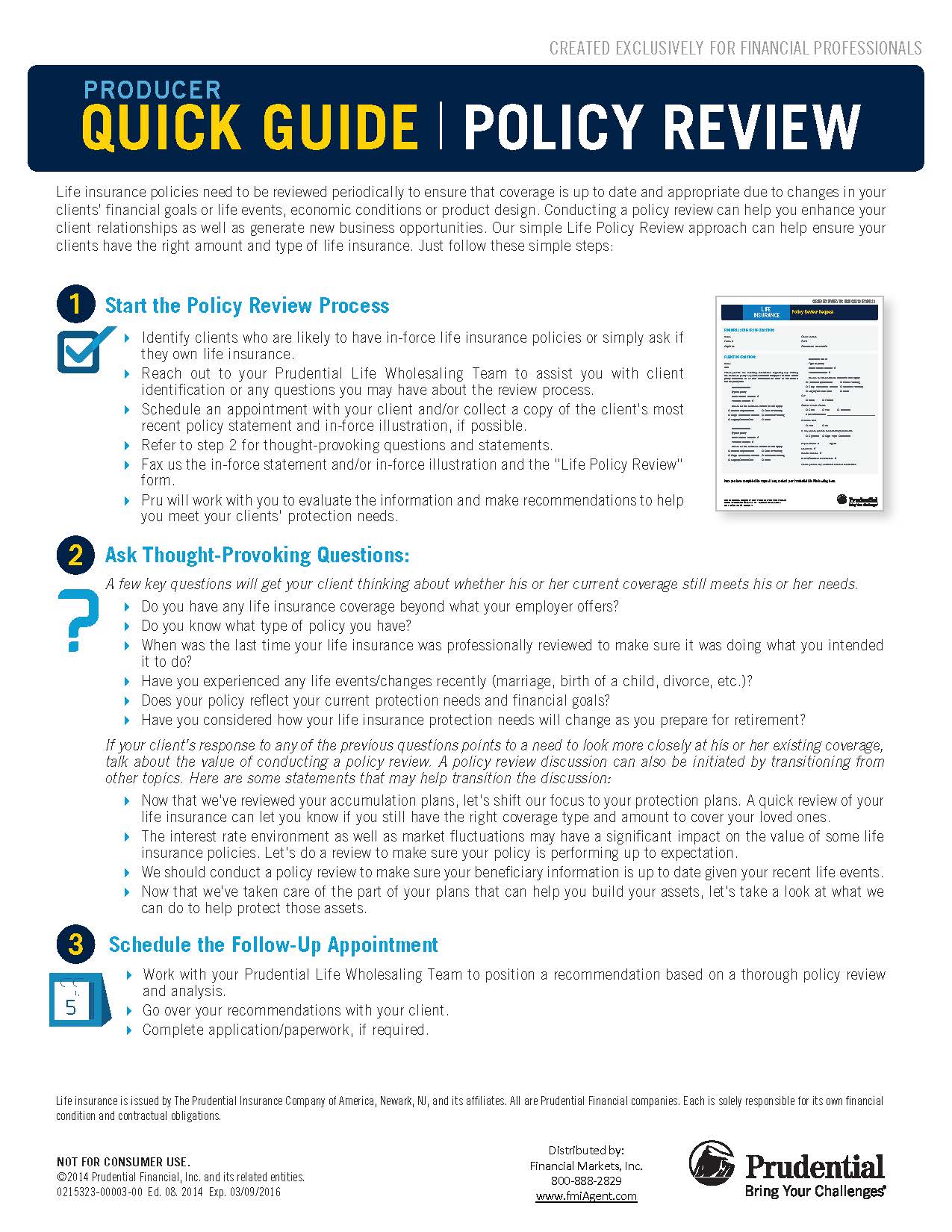 Prudential-Producer Quick Guide: Policy Review